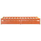 vidaXL Massivholzbett ohne Matratze Wachsbraun 75x190 cm Kiefernholz