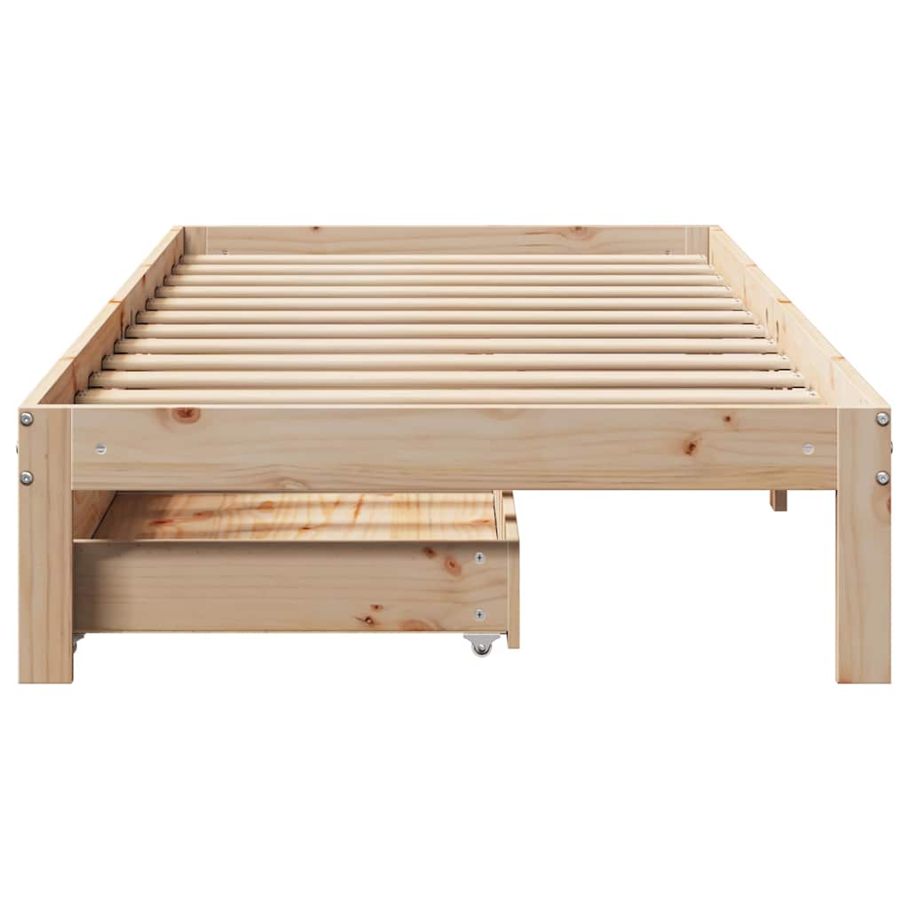 vidaXL Massivholzbett mit Schubladen 90x190 cm Massivholz Kiefer