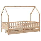 vidaXL Kinderbett mit Schubladen 90x200 cm Massivholz Kiefer