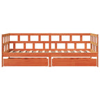 vidaXL Tagesbett mit Schubladen Wachsbraun 80x200 cm Massivholz Kiefer