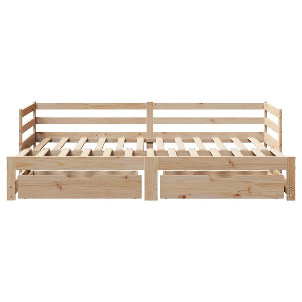 vidaXL Tagesbett Ausziehbar mit Schubladen ohne Matratze 90x190 cm
