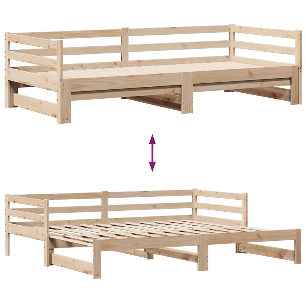 vidaXL Tagesbett Ausziehbar mit Schubladen ohne Matratze 90x190 cm