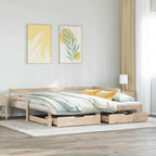 vidaXL Tagesbett Ausziehbar mit Schubladen ohne Matratze 90x190 cm