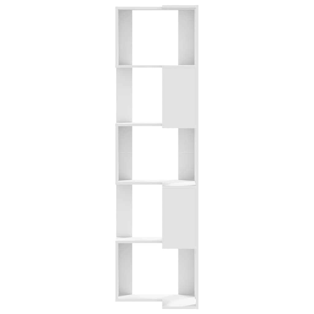 vidaXL Eck-Bücherregal 5 Böden Weiß 50x50x179 cm Holzwerkstoff