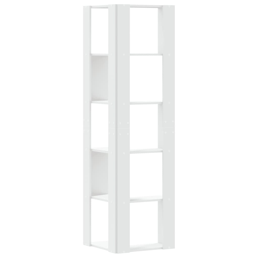 vidaXL Eck-Bücherregal 5 Böden Weiß 50x50x179 cm Holzwerkstoff
