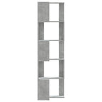 vidaXL Eck-Bücherregal 5 Böden Betongrau 50x50x179 cm Holzwerkstoff