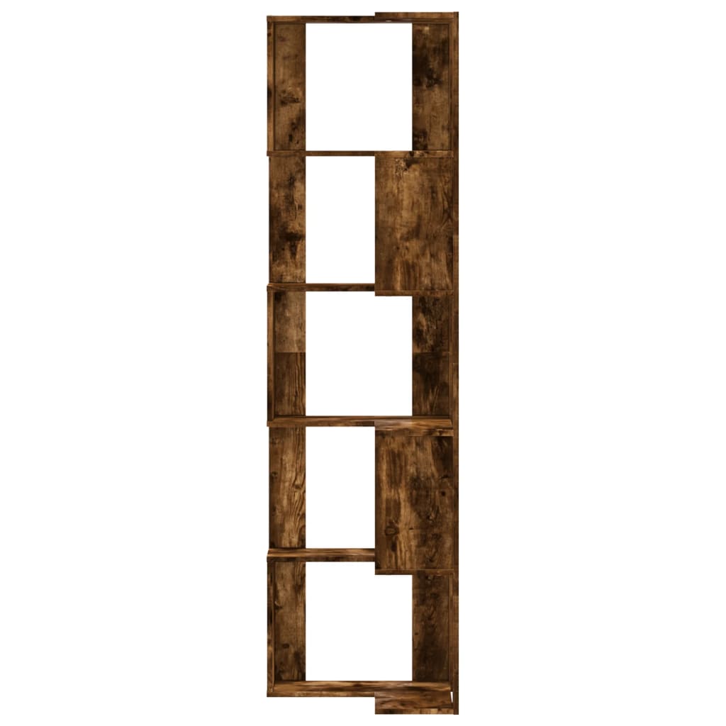 vidaXL Eck-Bücherregal 5 Böden Räuchereiche 50x50x179 cm Holzwerkstoff