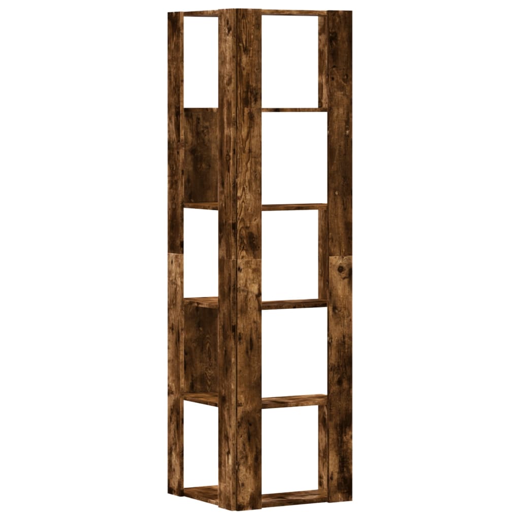 vidaXL Eck-Bücherregal 5 Böden Räuchereiche 50x50x179 cm Holzwerkstoff