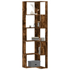 vidaXL Eck-Bücherregal 5 Böden Räuchereiche 50x50x179 cm Holzwerkstoff
