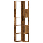 vidaXL Eck-Bücherregal 5 Böden Altholz-Optik 50x50x179cm Holzwerkstoff