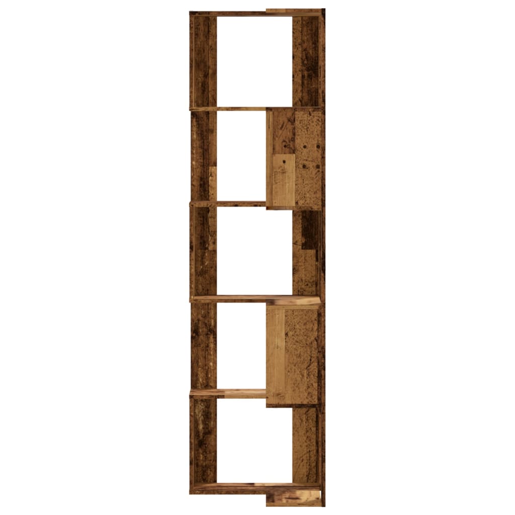 vidaXL Eck-Bücherregal 5 Böden Altholz-Optik 50x50x179cm Holzwerkstoff