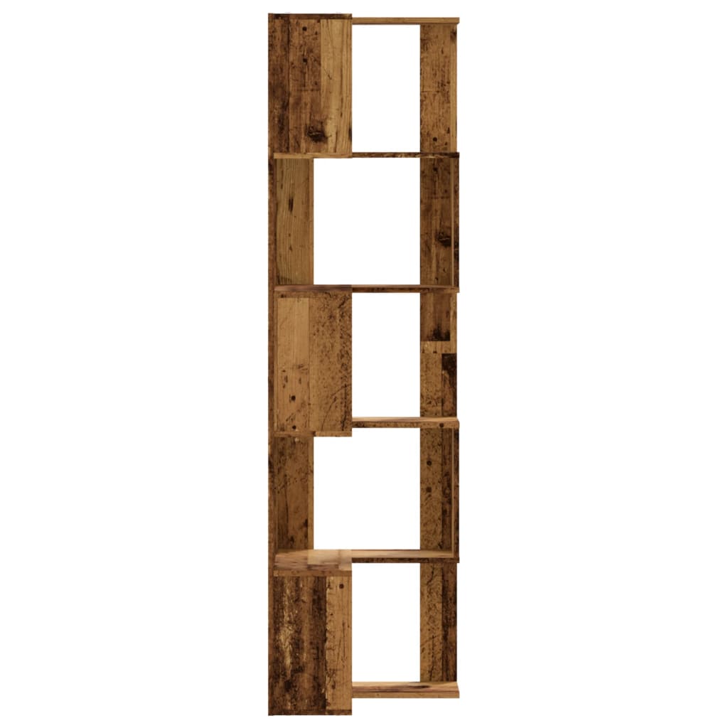 vidaXL Eck-Bücherregal 5 Böden Altholz-Optik 50x50x179cm Holzwerkstoff