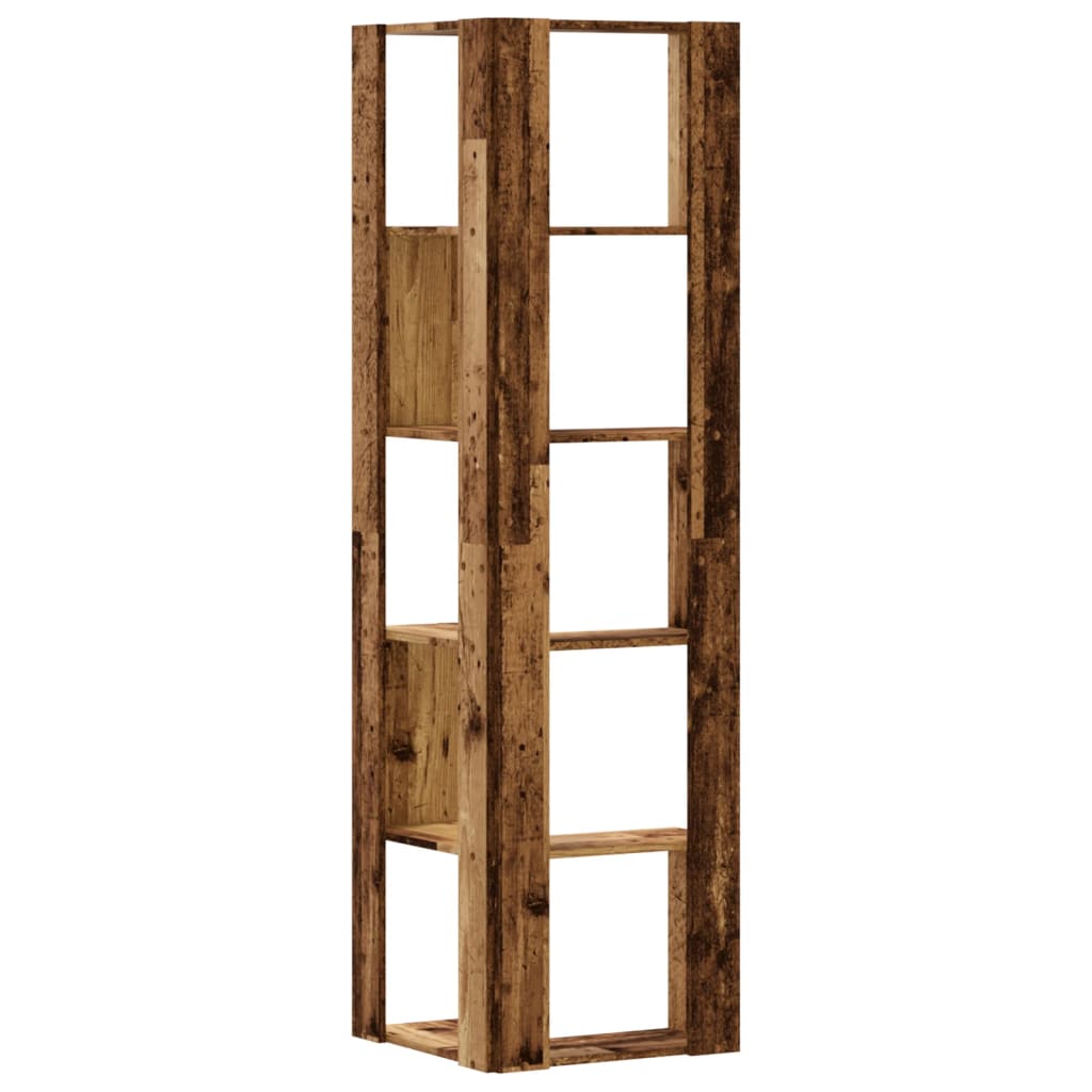 vidaXL Eck-Bücherregal 5 Böden Altholz-Optik 50x50x179cm Holzwerkstoff