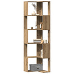 vidaXL Eck-Bücherregal 5 Böden Artisan-Eiche 50x50x179cm Holzwerkstoff