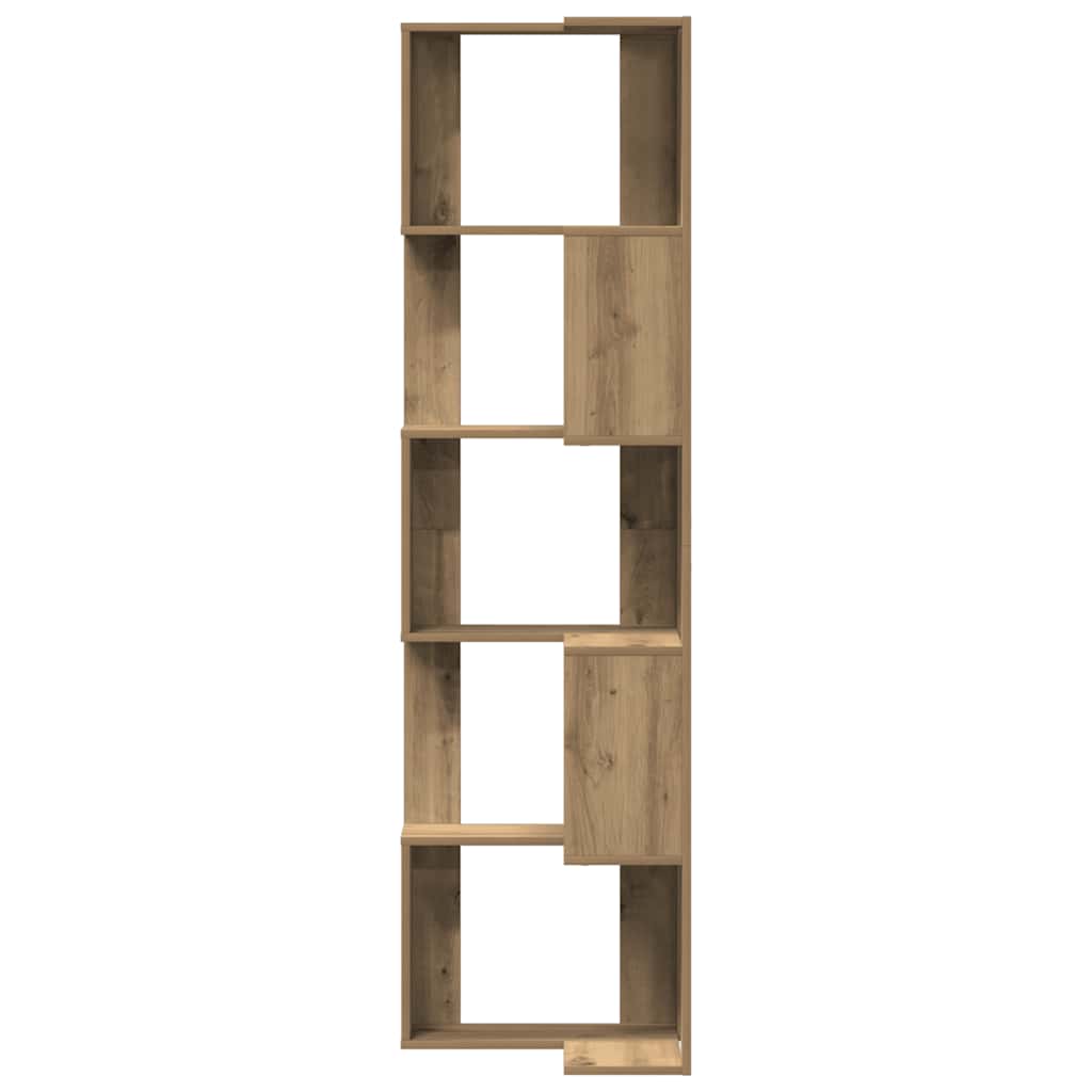 vidaXL Eck-Bücherregal 5 Böden Artisan-Eiche 50x50x179cm Holzwerkstoff
