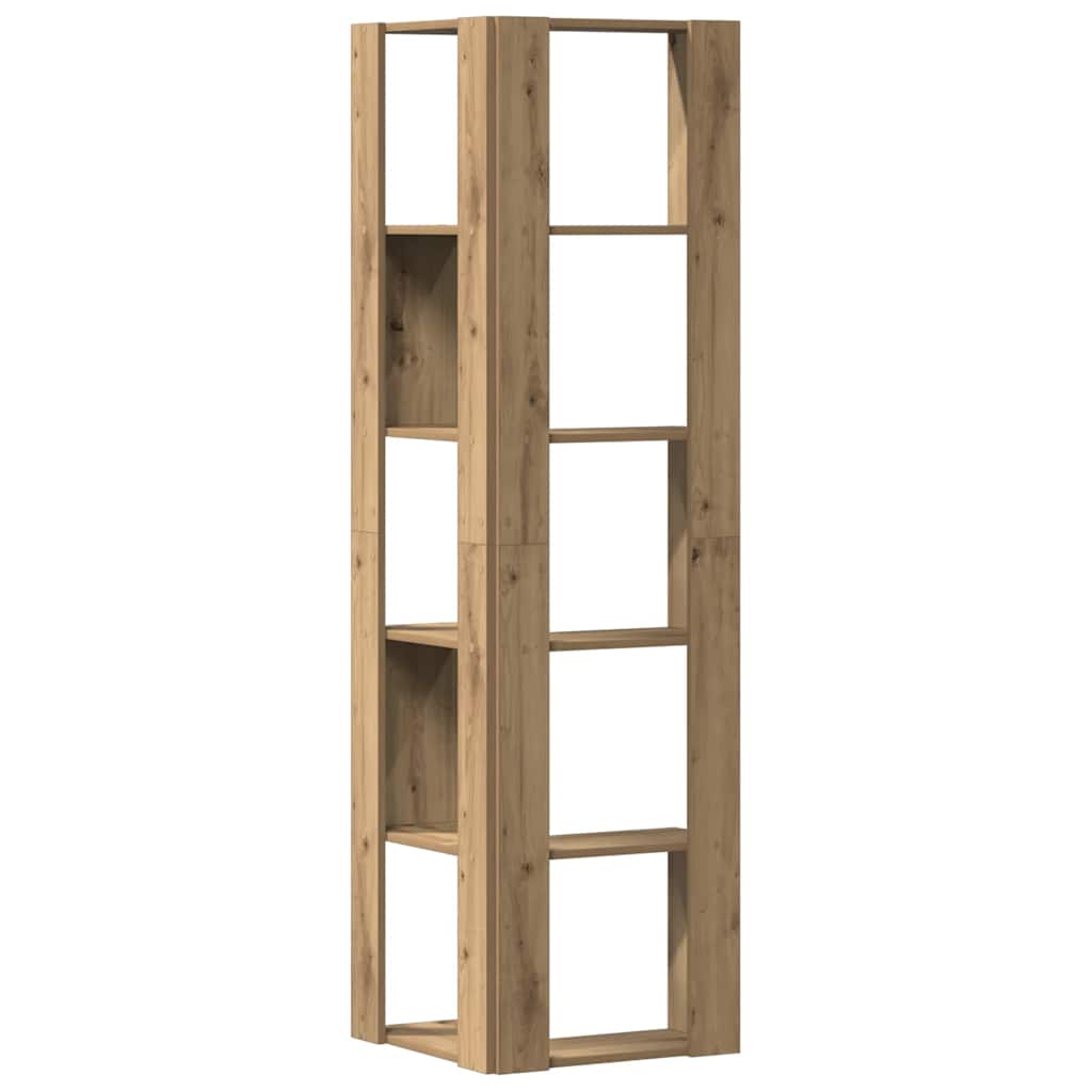 vidaXL Eck-Bücherregal 5 Böden Artisan-Eiche 50x50x179cm Holzwerkstoff