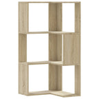 vidaXL Eck-Bücherregal 3 Böden Sonoma-Eiche 50x50x102 cm Holzwerkstoff