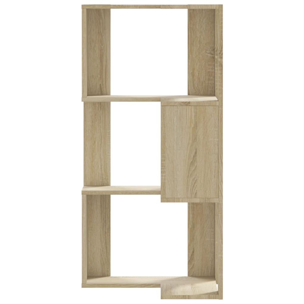 vidaXL Eck-Bücherregal 3 Böden Sonoma-Eiche 50x50x102 cm Holzwerkstoff