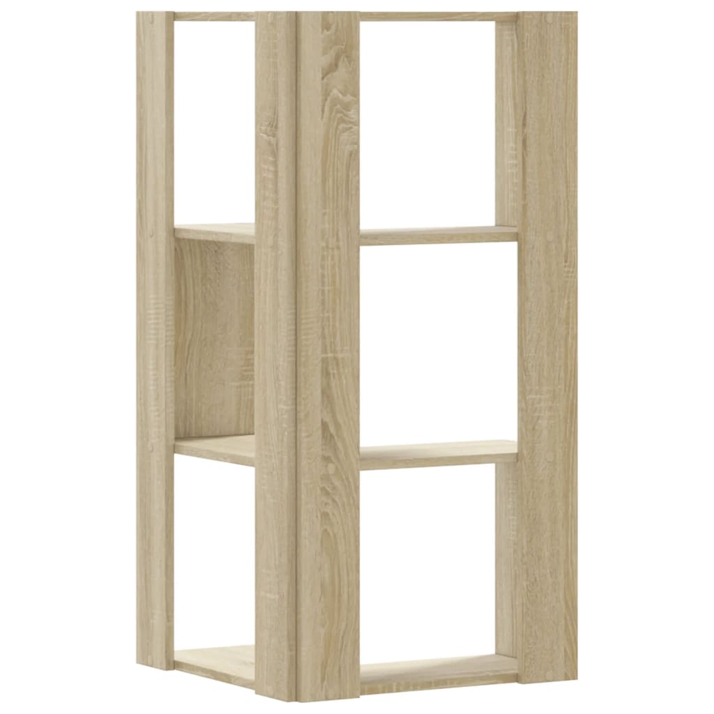 vidaXL Eck-Bücherregal 3 Böden Sonoma-Eiche 50x50x102 cm Holzwerkstoff
