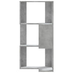 vidaXL Eck-Bücherregal 3 Böden Betongrau 50x50x102 cm Holzwerkstoff