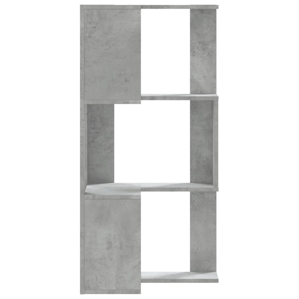 vidaXL Eck-Bücherregal 3 Böden Betongrau 50x50x102 cm Holzwerkstoff