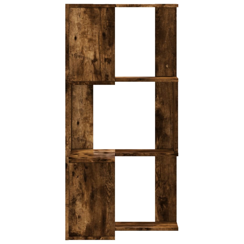 vidaXL Eck-Bücherregal 3 Böden Räuchereiche 50x50x102 cm Holzwerkstoff