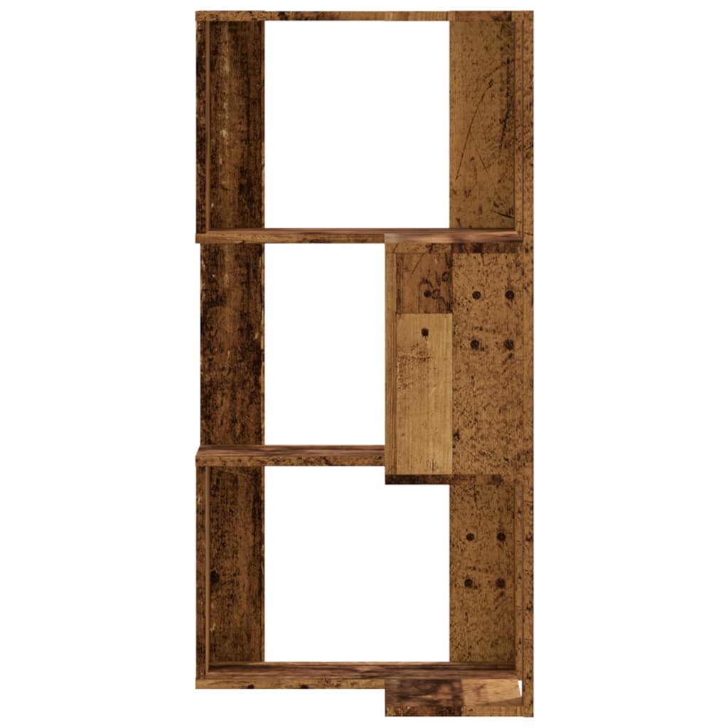 vidaXL Eck-Bücherregal 3 Böden Altholz-Optik 50x50x102cm Holzwerkstoff