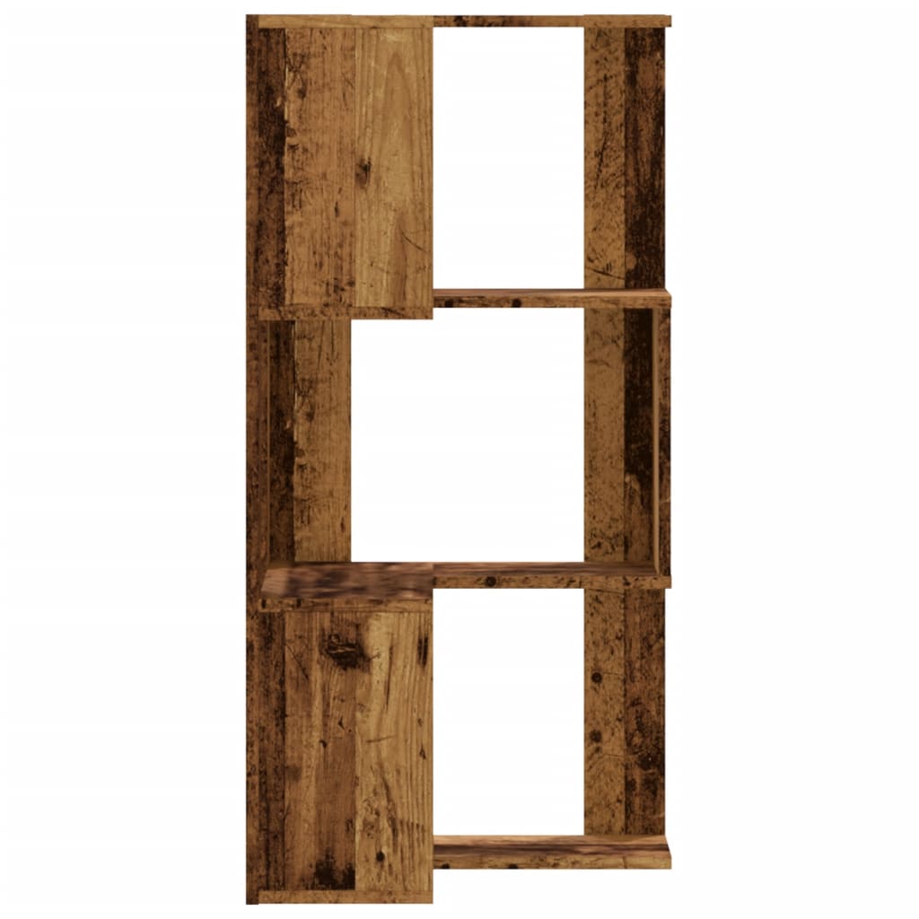 vidaXL Eck-Bücherregal 3 Böden Altholz-Optik 50x50x102cm Holzwerkstoff