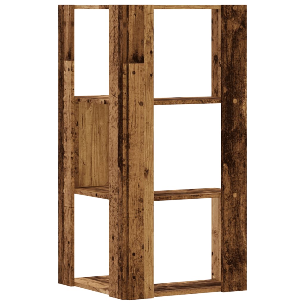 vidaXL Eck-Bücherregal 3 Böden Altholz-Optik 50x50x102cm Holzwerkstoff