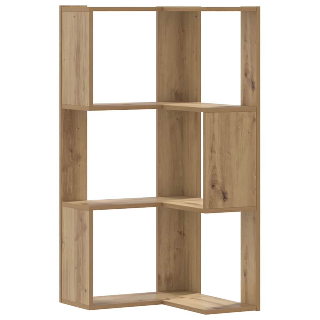 vidaXL Eck-Bücherregal 3 Böden Artisan-Eiche 50x50x102cm Holzwerkstoff