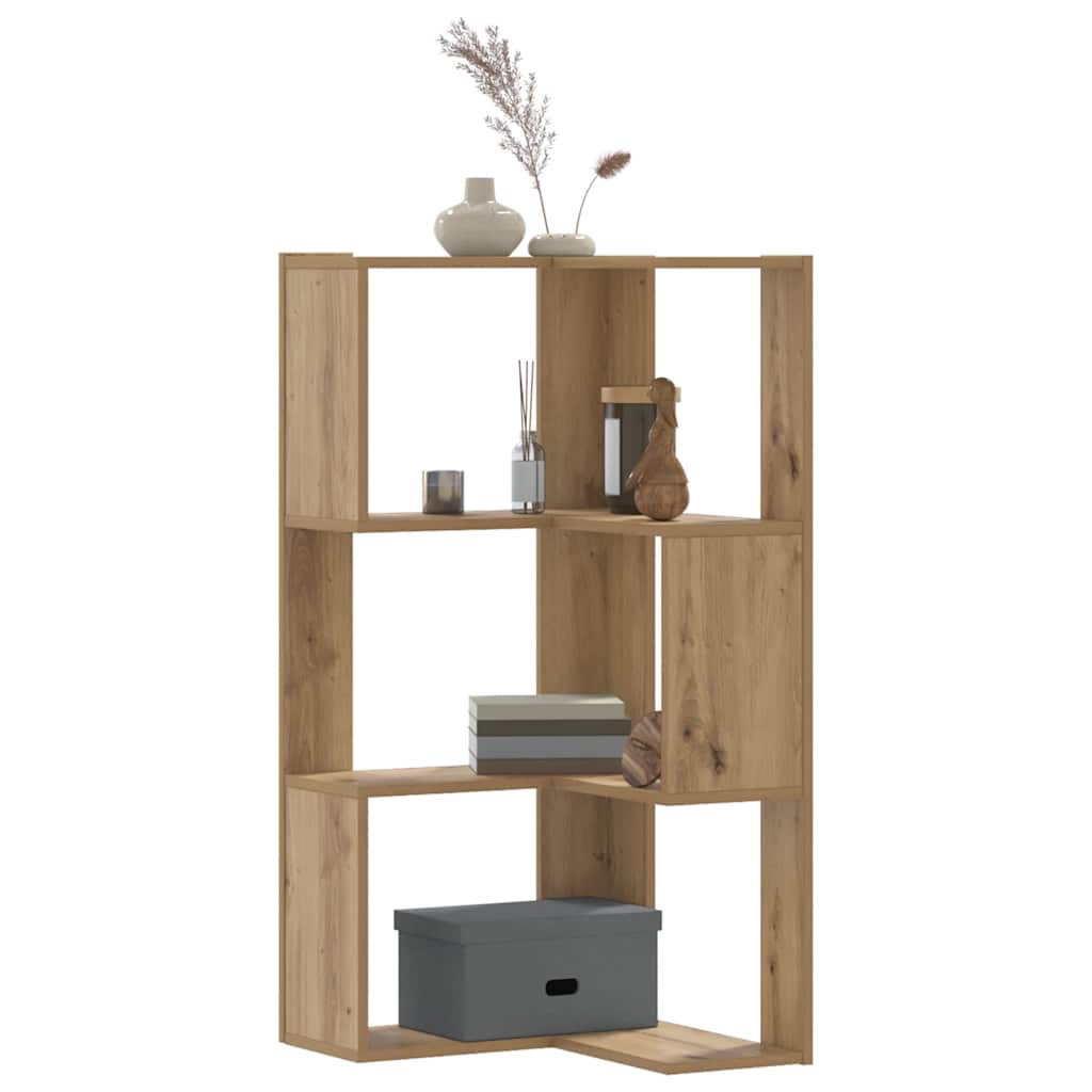 vidaXL Eck-Bücherregal 3 Böden Artisan-Eiche 50x50x102cm Holzwerkstoff