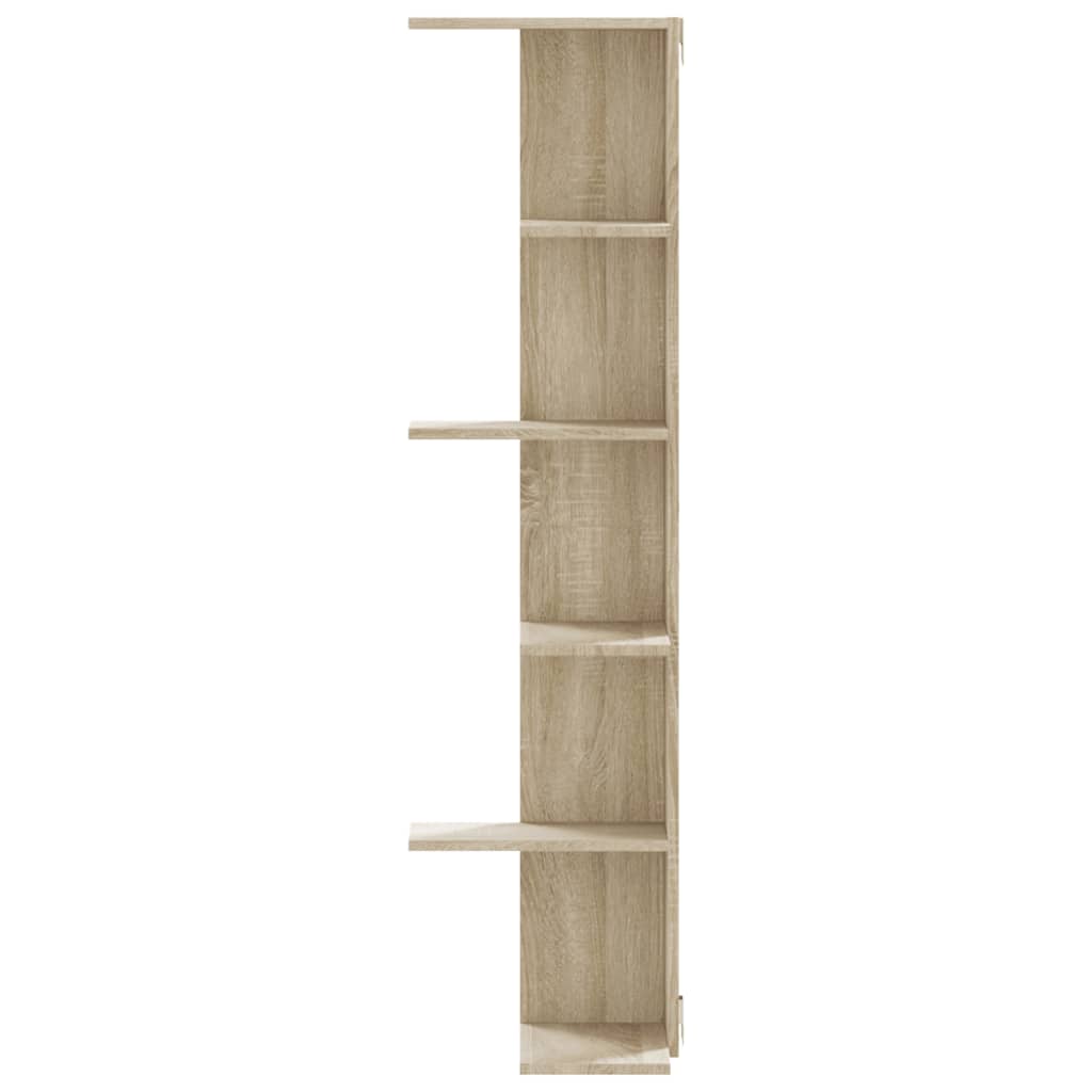 vidaXL Wand-Eckregal Sonoma-Eiche 36,5x36,5x140 cm Holzwerkstoff