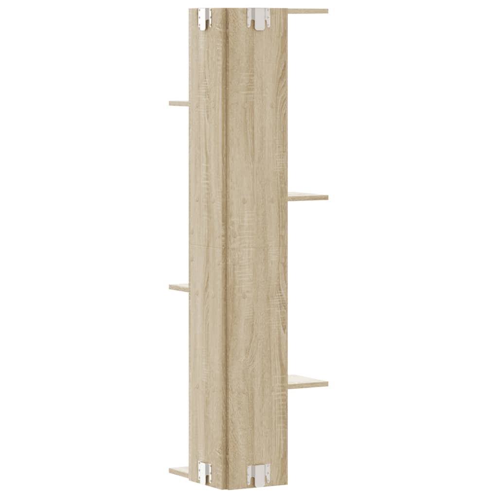 vidaXL Wand-Eckregal Sonoma-Eiche 36,5x36,5x140 cm Holzwerkstoff