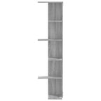 vidaXL Wand-Eckregal Grau Sonoma 36,5x36,5x140 cm Holzwerkstoff