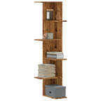 vidaXL Wand-Eckregal Altholz-Optik 36,5x36,5x140 cm Holzwerkstoff