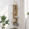 vidaXL Wand-Eckregal Artisan-Eiche 36,5x36,5x140 cm Holzwerkstoff