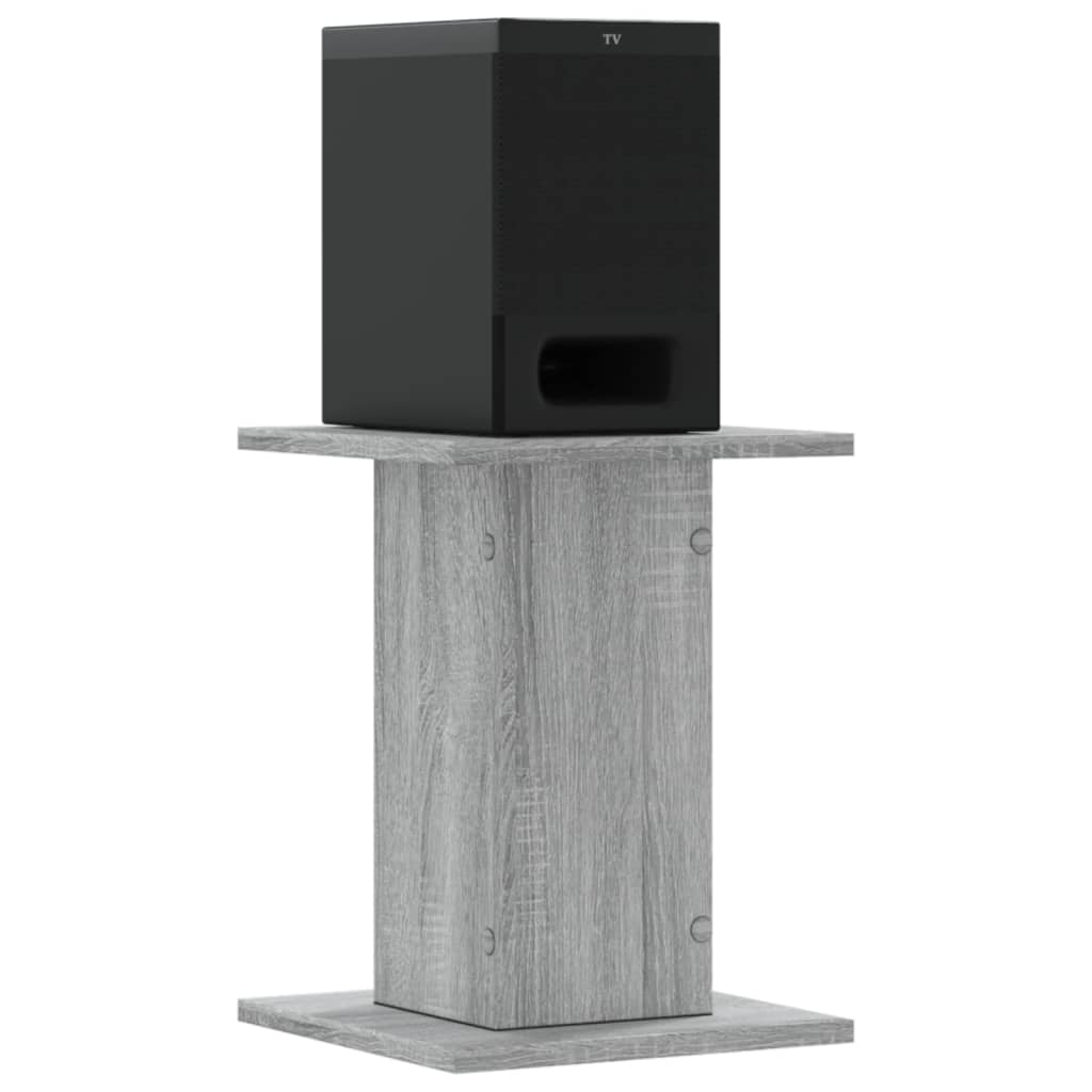 vidaXL Lautsprecherständer 2 Stk. Grau Sonoma 30x30x40cm Holzwerkstoff