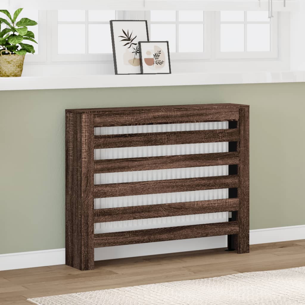 vidaXL Heizkörperverkleidung Braun Eiche 104x20x82 cm Holzwerkstoff