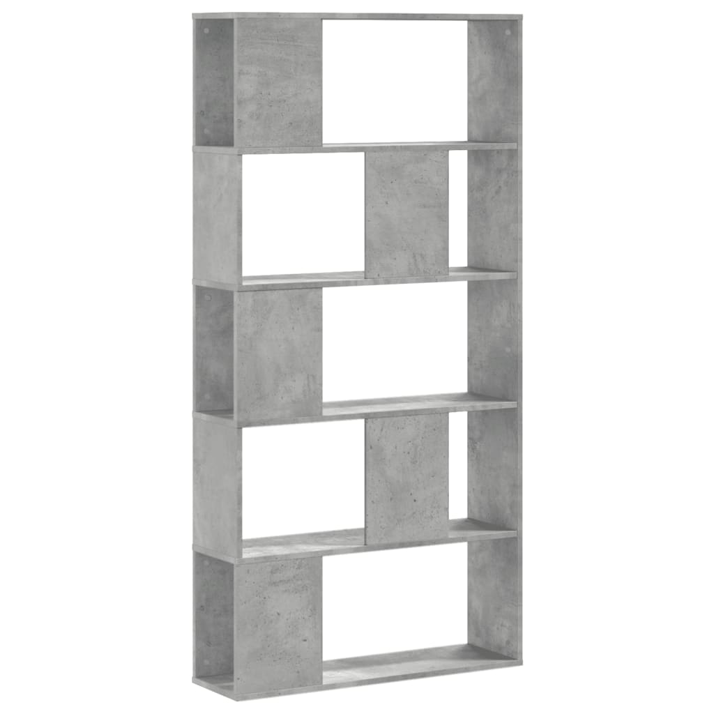 vidaXL Bücherregal 5 Böden Betongrau 80,5x23,5x162,5 cm Holzwerkstoff