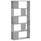 vidaXL Bücherregal 5 Böden Betongrau 80,5x23,5x162,5 cm Holzwerkstoff