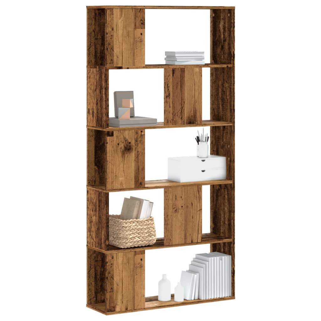 vidaXL Bücherregal 5 Böden Altholz 80,5x23,5x162,5 cm Holzwerkstoff