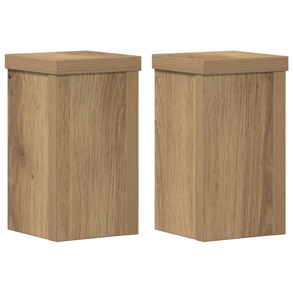 vidaXL Pflanzenständer 2 Stk. Artisan-Eiche 10x10x18 cm Holzwerkstoff