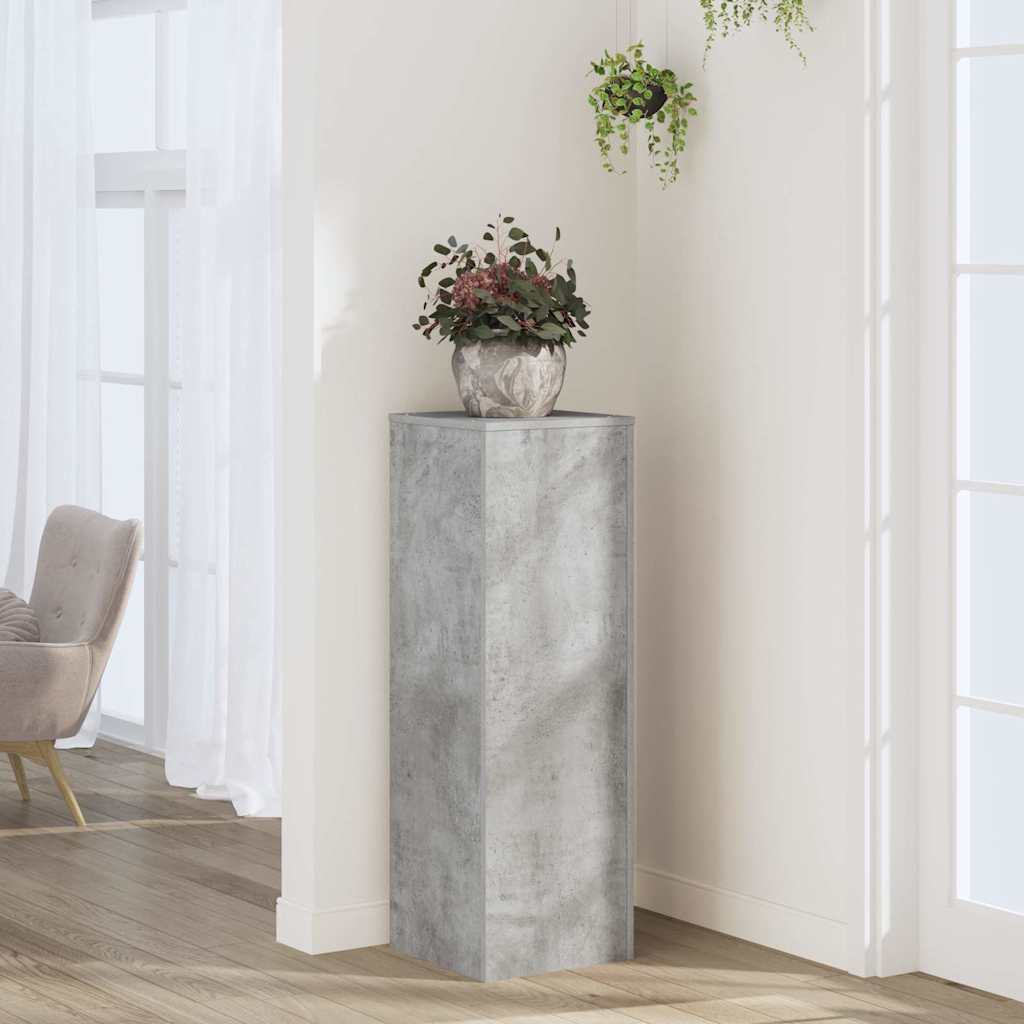 vidaXL Pflanzenständer Betongrau 33x33x100 cm Holzwerkstoff
