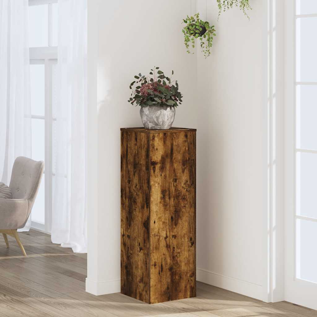 vidaXL Pflanzenständer Räuchereiche 33x33x100 cm Holzwerkstoff