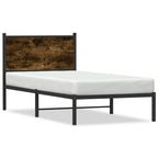 vidaXL Metallbett ohne Matratze Räuchereiche 75x190 cm