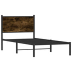vidaXL Metallbett ohne Matratze Räuchereiche 75x190 cm