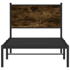 vidaXL Metallbett ohne Matratze Räuchereiche 75x190 cm
