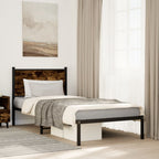 vidaXL Metallbett ohne Matratze Räuchereiche 75x190 cm
