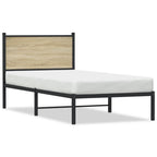 vidaXL Metallbett ohne Matratze Sonoma-Eiche 75x190 cm