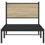 vidaXL Metallbett ohne Matratze Sonoma-Eiche 75x190 cm